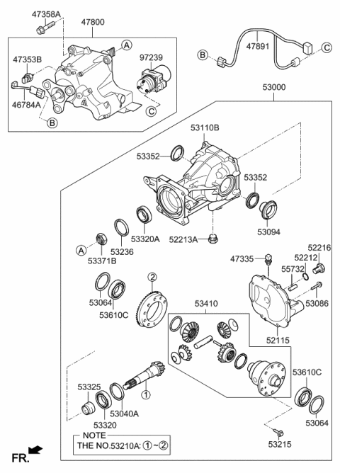 2020 Kia Sportage Carrier Assembly-DIFFERE Diagram for 530003B541