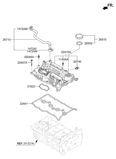 2022 Kia Sportage Rocker Cover Diagram 1