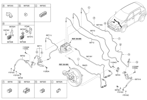 2022 Kia Sportage Clip-Brake Fluid Lin Diagram for 58752D3180