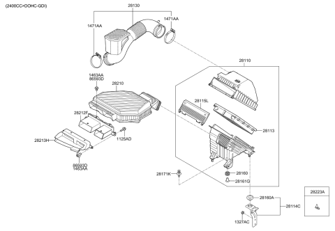 2022 Kia Sportage Air Cleaner Diagram 2