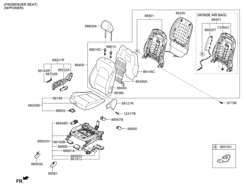 2021 Kia Sportage Front Back Covering Assembly Diagram for 88460D9070D95
