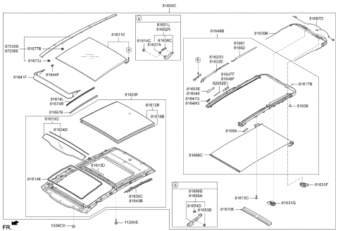 2022 Kia Sportage Rail-PANORAMAROOF Rr Diagram for 81640D9001