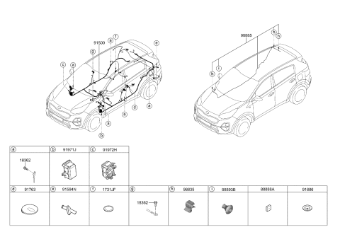 2021 Kia Sportage Hose Assembly-Rear WASHE Diagram for 98950D9100