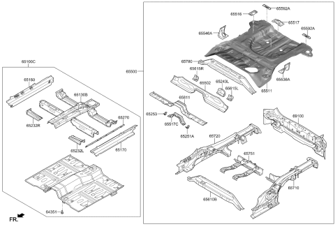 2022 Kia Sportage Crossmember Assembly-Rear Diagram for 65850D3000