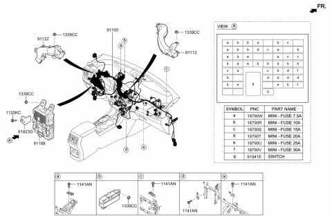2022 Kia Sportage WIRING ASSY-MAIN Diagram for 911B0D9500