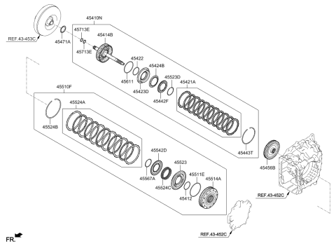 2020 Kia Sportage Balance Piston-Over Driver Clutch Diagram for 455423F800