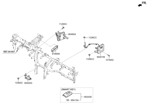 2022 Kia Sportage Module Assembly-Smart Ke Diagram for 95480D9640