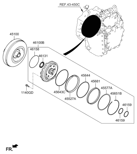 2022 Kia Sportage Converter Assembly-TORQU Diagram for 451003F850