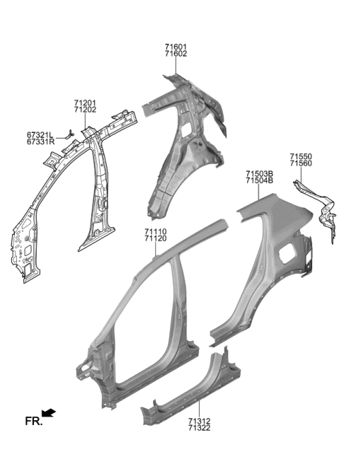 2021 Kia Sportage Bracket Assembly-Roof Rack Diagram for 67331D9000