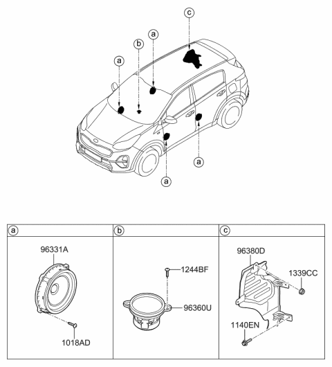 2020 Kia Sportage Speaker Diagram 1