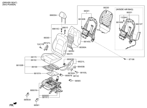 2021 Kia Sportage Switch Assembly-L/SUPPOR Diagram for 88194D3010WK