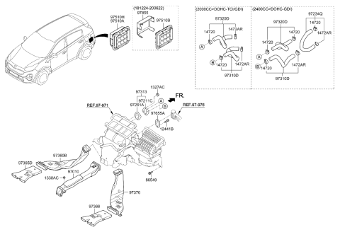 2022 Kia Sportage Duct Assembly-Rear Ventilator Diagram for 97010D9000