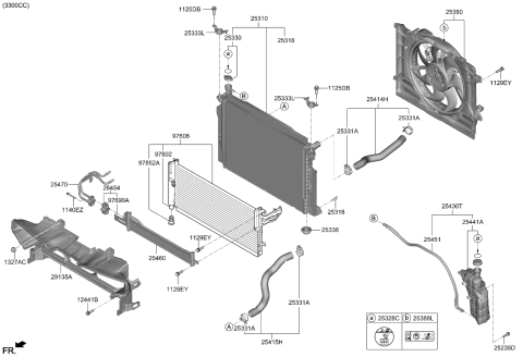 2022 Kia Stinger Radiator Assy Diagram for 25310J5550