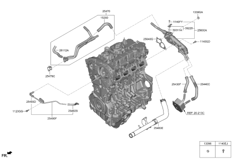 2022 Kia Stinger Hose-Air Vent,LWR Diagram for 254922T000