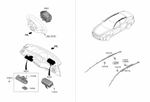 2023 Kia Stinger Air Bag System Diagram