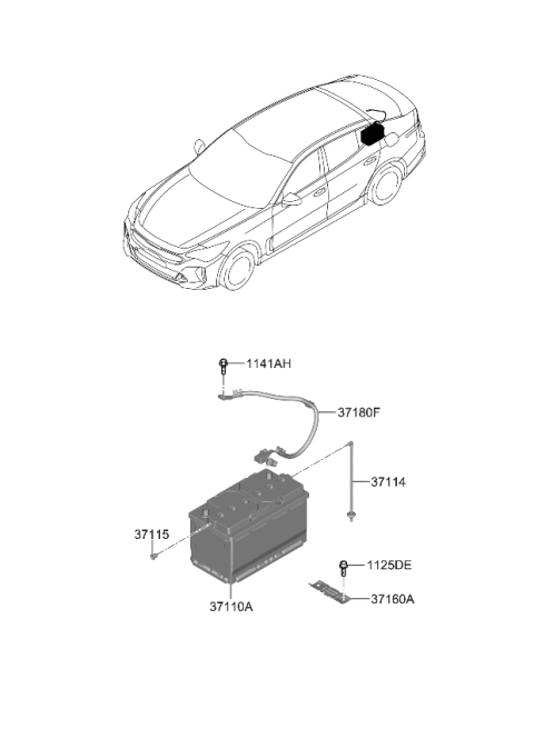 2023 Kia Stinger Battery & Cable Diagram