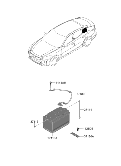 2022 Kia Stinger Battery & Cable Diagram