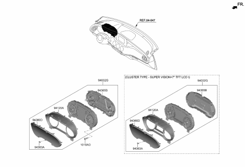 2023 Kia Stinger Cluster Assembly-INSTRUM Diagram for 94031J5120