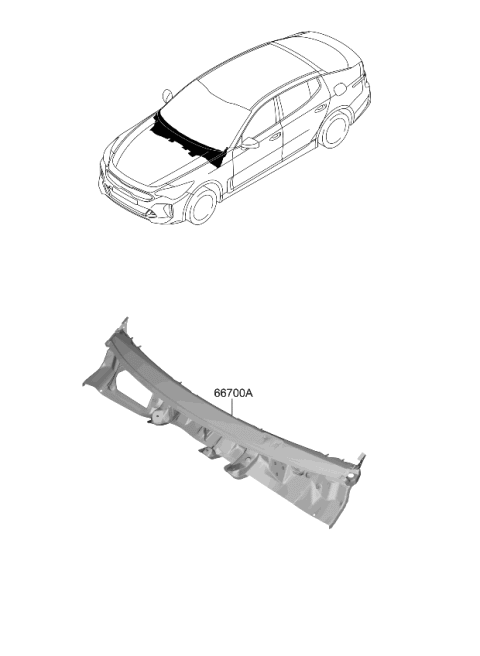 2023 Kia Stinger Cowl Panel Diagram