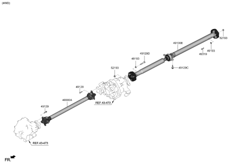 2023 Kia Stinger Propeller Shaft Diagram