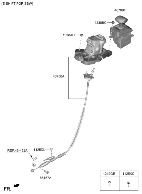 2023 Kia Stinger Shift Lever Control Diagram 1