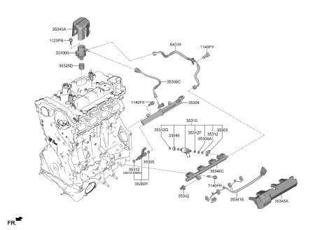 2022 Kia Stinger Throttle Body & Injector Diagram 1