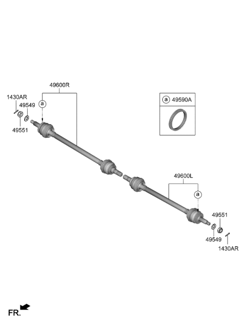 2023 Kia Stinger Shaft Assembly-Drive Rear Diagram for 49600J5500