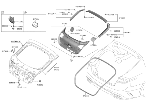 2023 Kia Stinger Lifter Assembly-Tail Gate Diagram for 81781J5000