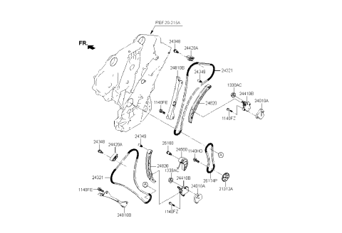 2022 Kia Stinger Camshaft Assembly-Exhaust Diagram for 247003LDA0