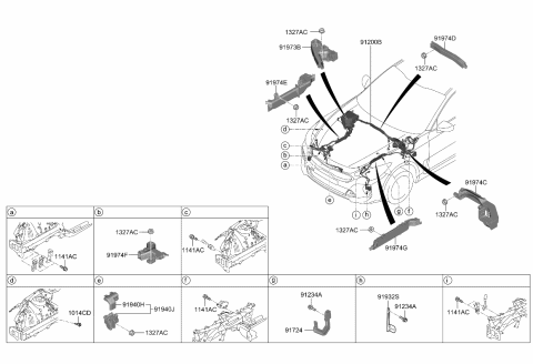 2022 Kia Stinger WIRING ASSY-FRT Diagram for 91710J5331