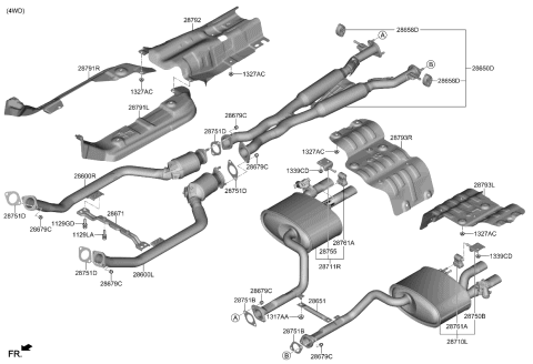 2023 Kia Stinger Muffler & Exhaust Pipe Diagram 4
