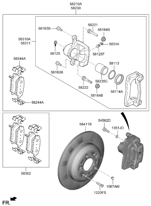 2023 Kia Stinger Rear Wheel Brake Diagram 2