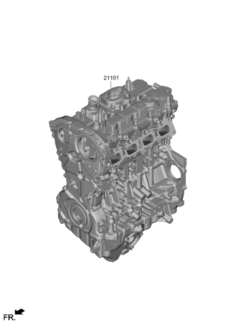 2022 Kia Stinger ENGINE ASSY-SUB Diagram for 1Y28M2TA03