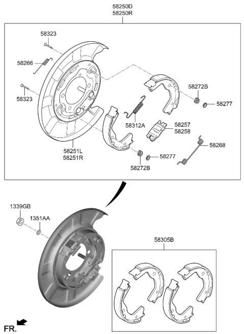 2022 Kia Stinger Rear Wheel Brake Diagram 1
