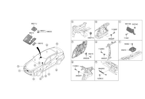 2022 Kia Stinger UNIT ASSY-FRONT RADA Diagram for 99110J5600