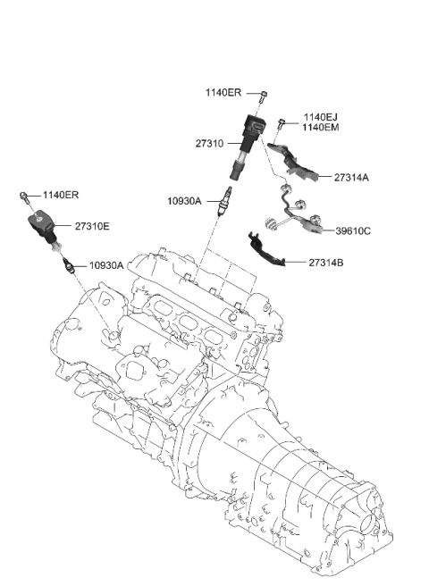 2023 Kia Stinger Spark Plug & Cable Diagram 2