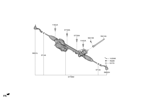 2023 Kia Stinger Gear & Linkage Assembly Diagram for 57700J5320