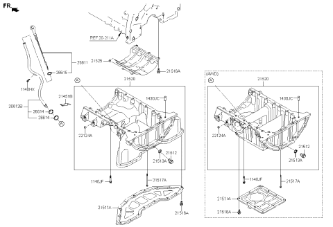 2022 Kia Stinger Belt Cover & Oil Pan Diagram 4