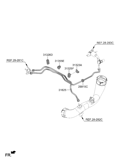 2022 Kia Stinger HOLDER-FUEL TUBE Diagram for 31355T6200