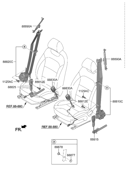 2023 Kia Stinger Belt-Front Seat Diagram