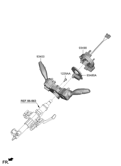 2022 Kia Stinger Contact Assy-Clock S Diagram for 93490G9220