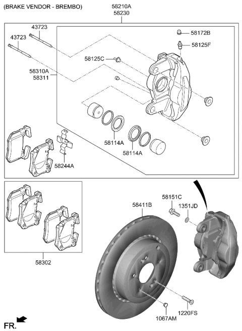 2022 Kia Stinger Rear Wheel Brake Diagram 3