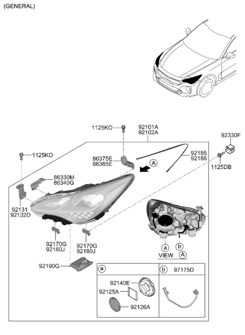 2023 Kia Stinger Head Lamp Diagram 1