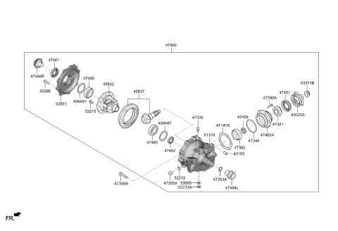 2022 Kia Stinger Transfer Assy Diagram 3