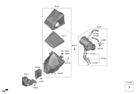 2023 Kia Stinger Filter-Air Cleaner Diagram for 28113J5250