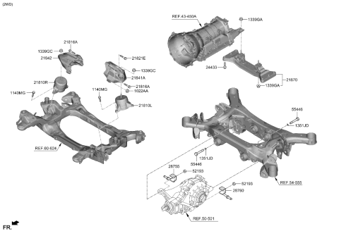 2022 Kia Stinger Engine & Transaxle Mounting Diagram 1