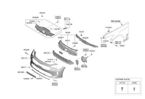 2022 Kia Stinger Bumper-Front Diagram 1