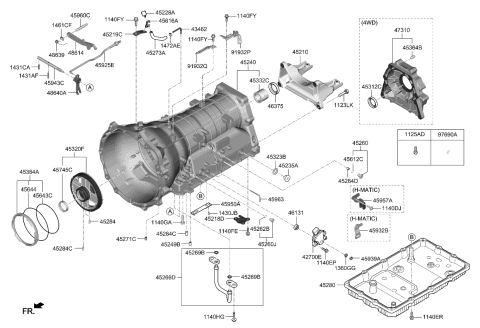 2022 Kia Stinger Auto Transmission Case Diagram 2