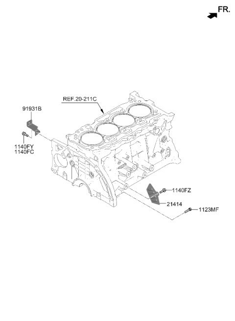 2022 Kia Stinger Belt Cover & Oil Pan Diagram 3