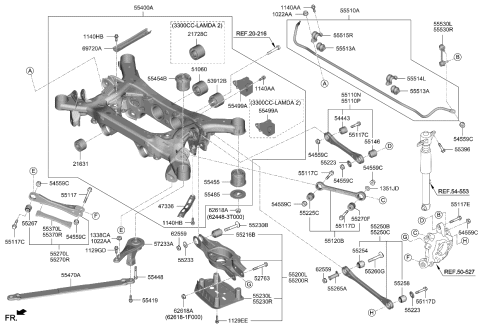 2023 Kia Stinger Rear Suspension Control Arm Diagram
